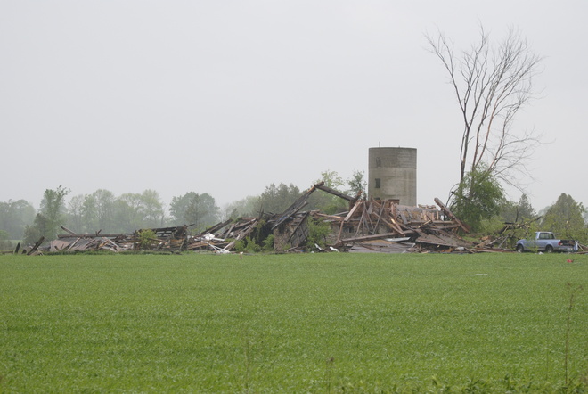 Old Barn Distroyed Cambray, Ontario Canada