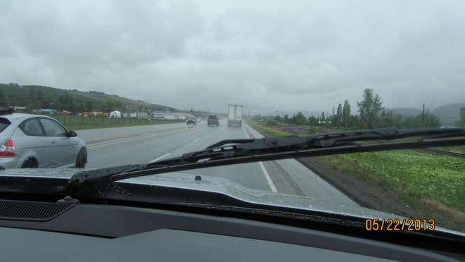Windshield wipers slappin time, and holding Bobby's hand in mine, we sang up eve Vernon, British Columbia Canada