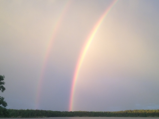 Double Rainbow after the Storm Kenora, Ontario Canada