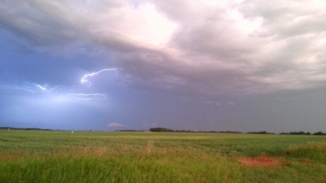 Lightening in the sky Kamsack, Saskatchewan Canada