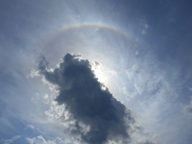 Cloud with rainbow semi circle Smiths Falls, Ontario Canada