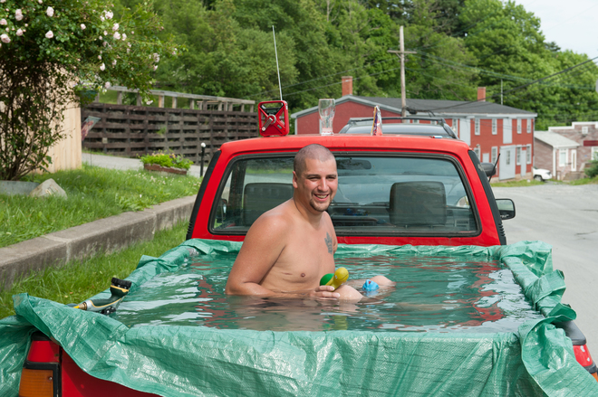 One way to cool off! Lunenburg, Nova Scotia Canada
