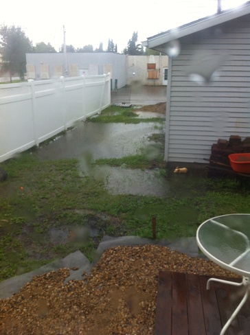 Back yard flood Edmonton, Alberta Canada