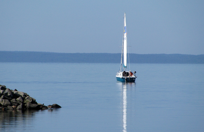 Sailing out on Lake Nipissing North Bay, Ontario Canada