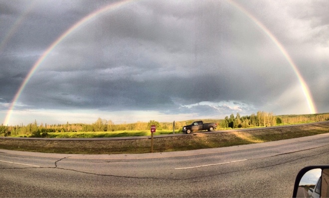 Rainbow on 63. Fort McMurray, Alberta Canada