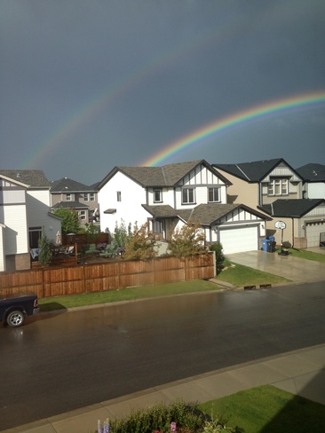 Beautiful double rainbow Calgary, Alberta Canada