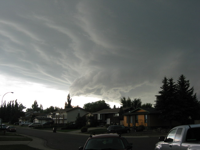 Severe thunderstorm rolling into town Lethbridge, Alberta Canada