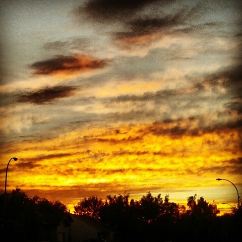 beautiful sunset and clouds Lethbridge, Alberta Canada