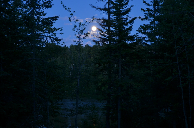 Full Moon Reflecting on Lake Dion Saint-Damien-de-Buckland, Quebec Canada