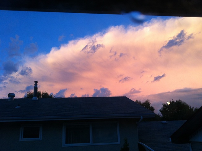 pink sky Regina, Saskatchewan Canada