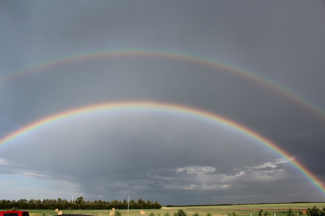 Double rainbow Gravelbourg, Saskatchewan Canada