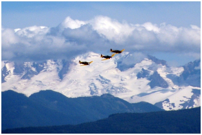Harvards over Mt. Baker Abbotsford, British Columbia Canada