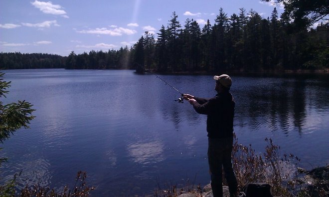 Fishing at Sabody Pond Chester, Nova Scotia Canada