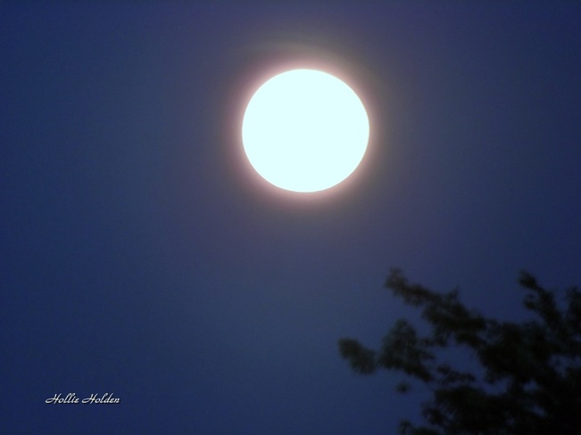 A rising full (blue) moon! Welland, Ontario Canada