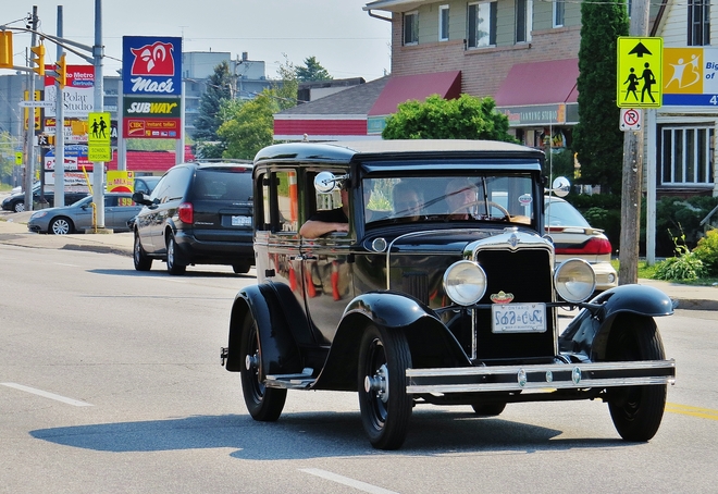 Old style cruising on a sunny day. North Bay, Ontario Canada