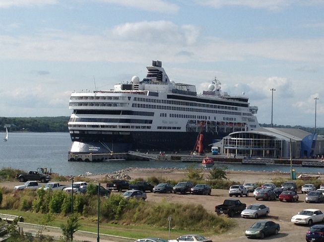 Cruise ship on a warm day Sydney, Nova Scotia Canada