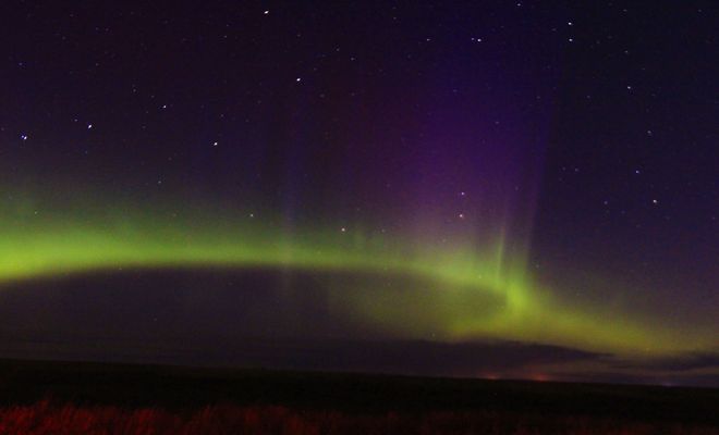 northern lights Brooks, Alberta Canada