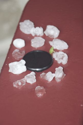 Hailstones!! Bainsville, Ontario Canada