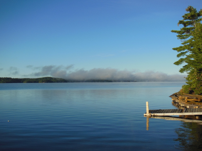 Morning Mist over Lake Panache Greater Sudbury, Ontario Canada