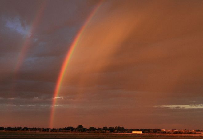 morning rainbow Brooks, Alberta Canada
