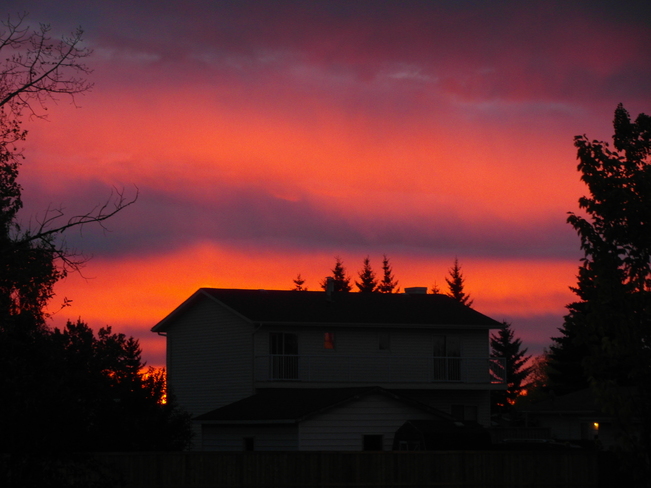 sunrise across the street. Calgary, Alberta Canada