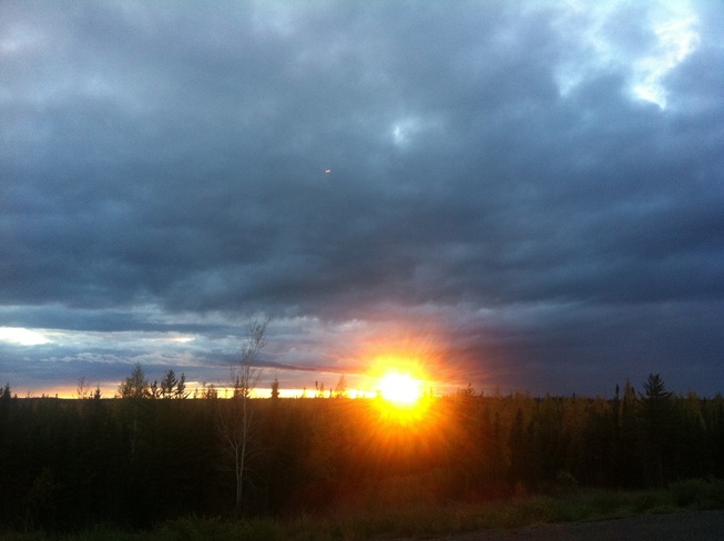 sunset on pr 373 Wabowden, Manitoba Canada