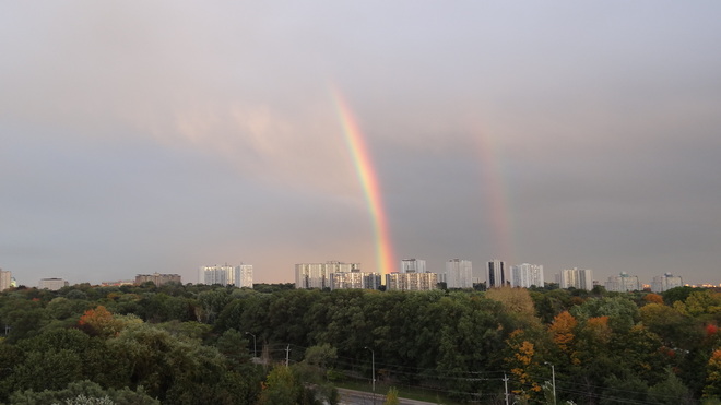 Double rainbows North York, Ontario Canada