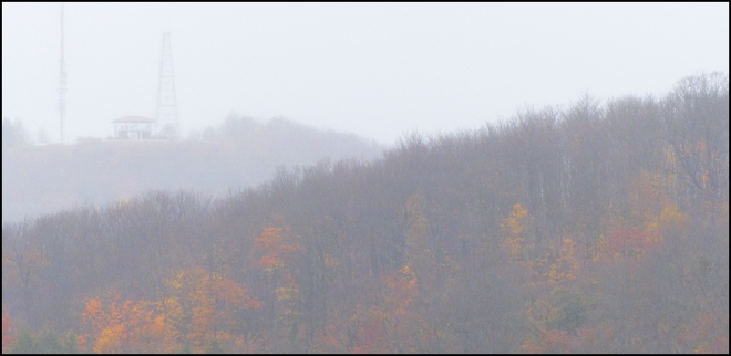 Look out in the drizzle / fog. Elliot Lake. Elliot Lake, Ontario Canada