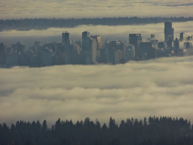 Foggy Vancouver from Grouse Mountain Vancouver, British Columbia Canada