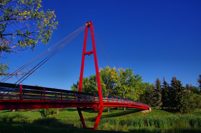 bridge over the river sturgeon St. Albert, Alberta Canada