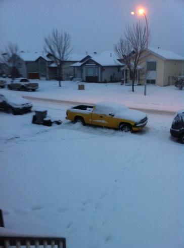 overnight snow and still coming Grande Prairie, Alberta Canada