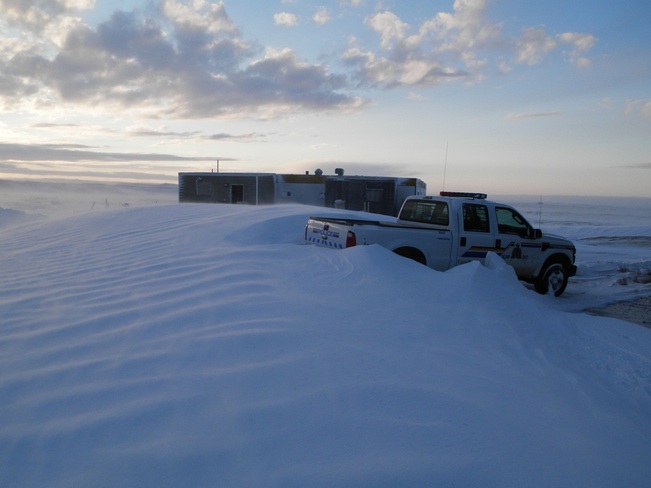 Snow drift Paulatuk, Northwest Territories Canada