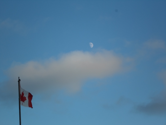 Half Moon on Rememberance Day E.L Elliot Lake, Ontario Canada