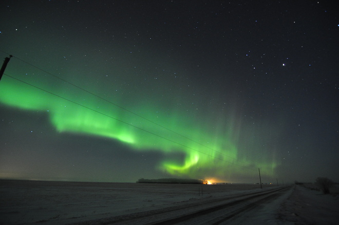 Winter Aurora spotting Carstairs, Alberta Canada