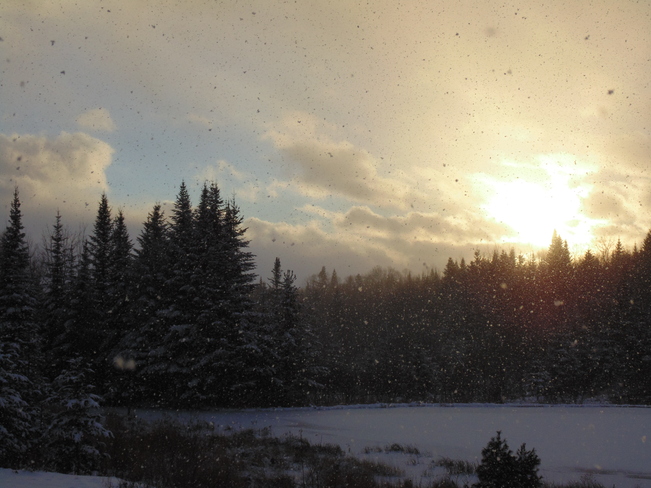 snowy sunset Florenceville-Bristol, New Brunswick Canada