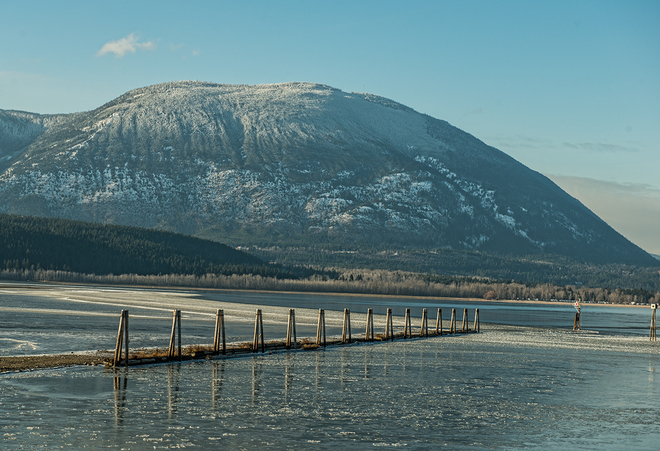 Icy cold weather returns Salmon Arm, British Columbia Canada