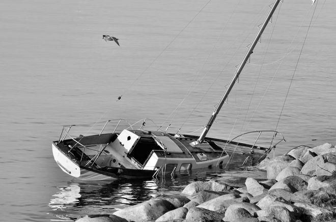 Ship-wrecked on English Bay Vancouver, British Columbia Canada