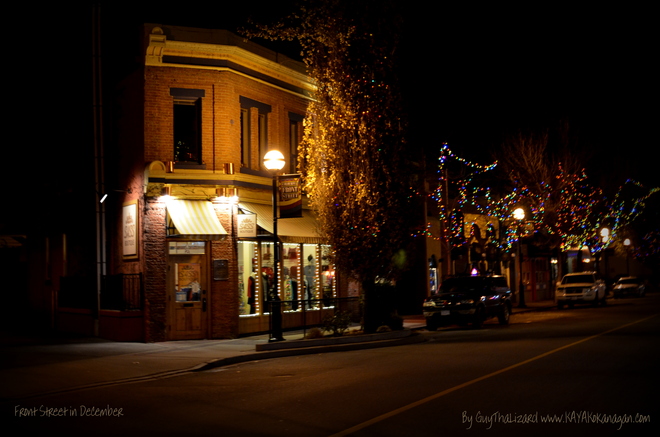 Front Street in December Penticton, British Columbia Canada