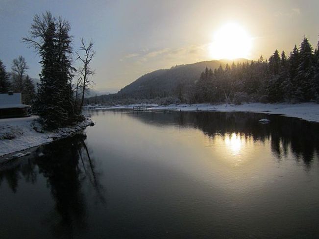 Winter sun. Slocan, British Columbia Canada