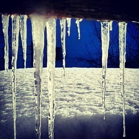 Frozen water Canning, Nova Scotia Canada