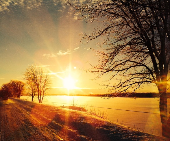 Beautiful Sunrise After Snow Fredericton, New Brunswick Canada