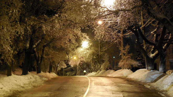 ice at night Saint John, New Brunswick Canada