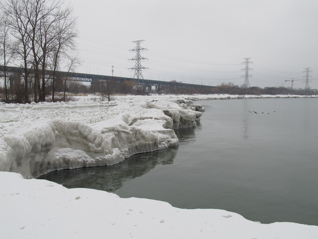 Ice Banks at the Canal Burlington, Ontario Canada