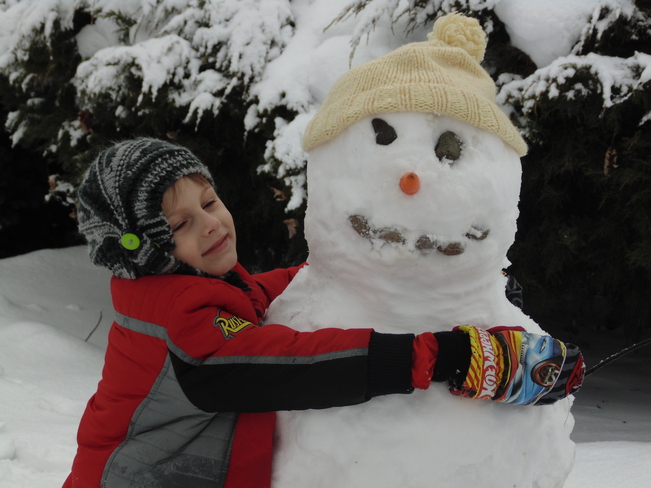 Snowman Hugs! Amherstburg, Ontario Canada