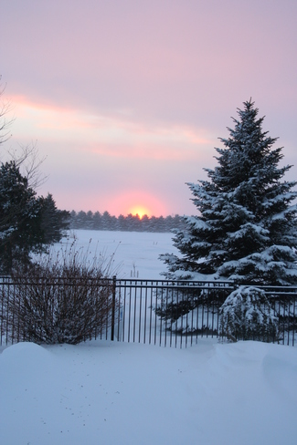 Winter Sunset Pain Court, Ontario Canada