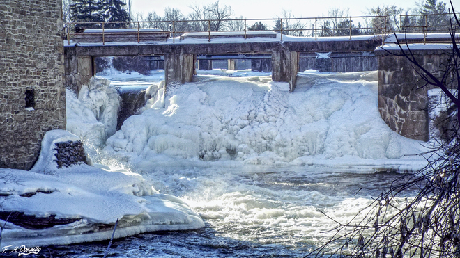 Frozen Water Fall in Smiths Falls Smiths Falls, Ontario Canada