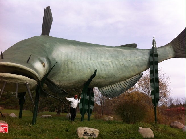 cat fish monument Dunnville, Ontario Canada