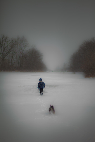 winter walk Oakville, Ontario Canada