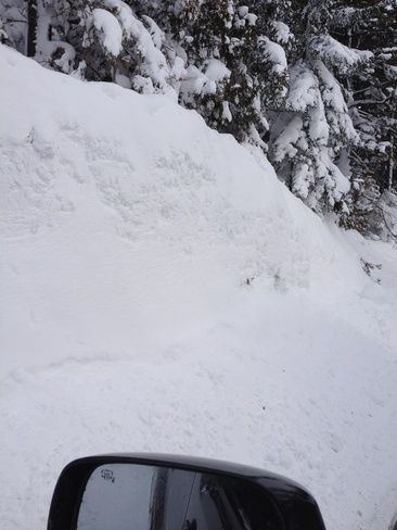great wall of snow Stokes Bay, Ontario Canada