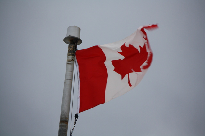 flying flag Bonavista, Newfoundland and Labrador Canada